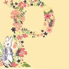 FS689_2 Peter Rabbit Floral Letter