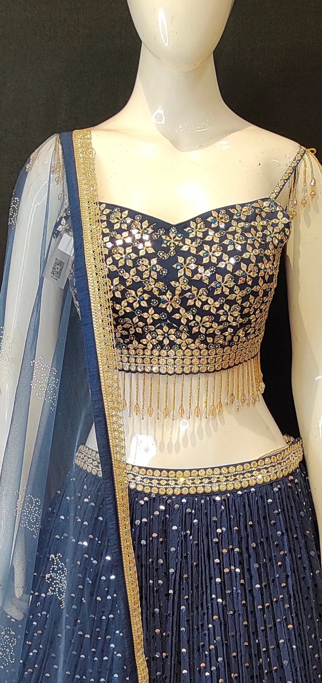 Georgette Lehenga Choli with Patra, Zari and Swarovski Work