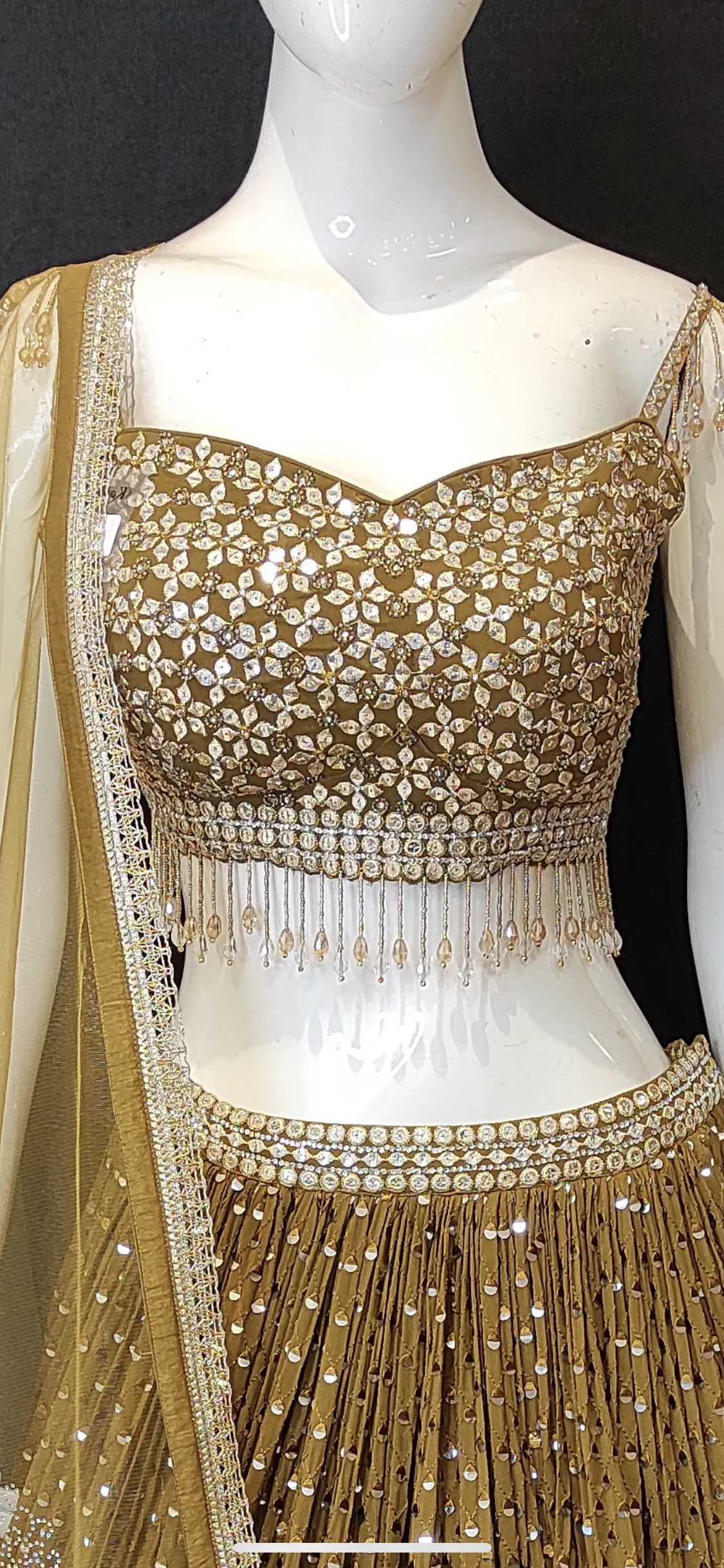 Georgette Lehenga Choli with Patra, Zari and Swarovski Work