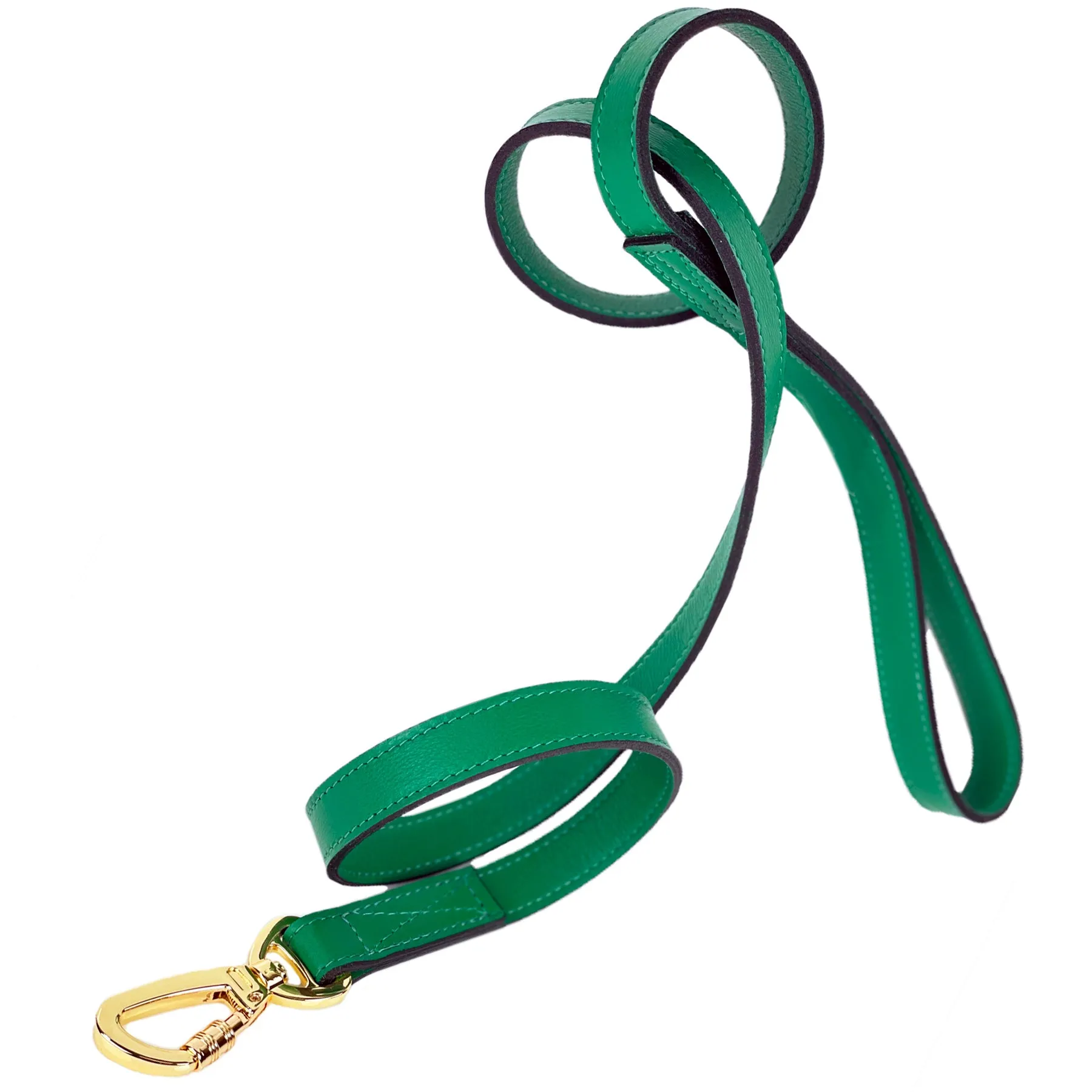 Georgia Rose Dog Leash in Emerald Green & Gold