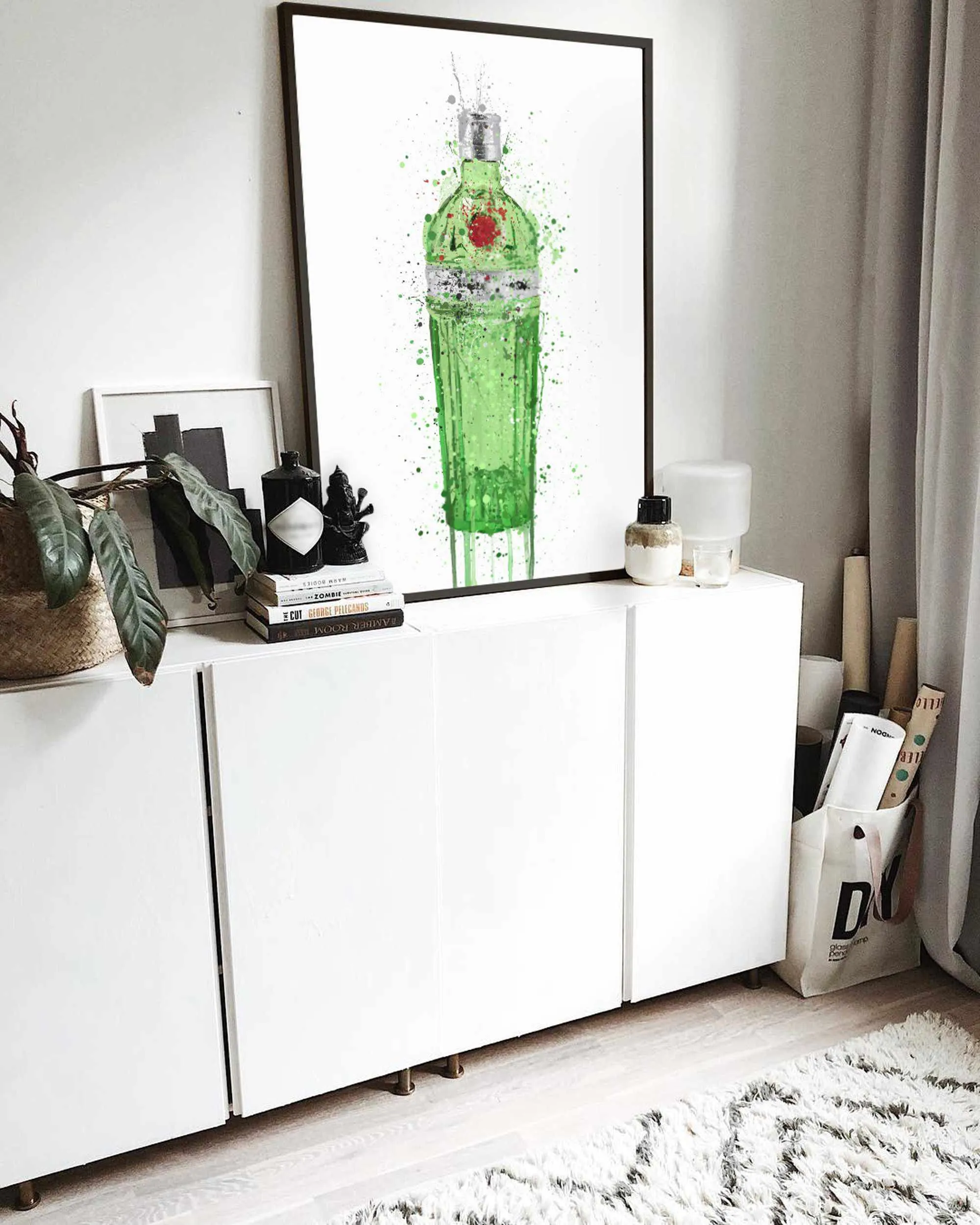 Gin Bottle Wall Art Print 'Emerald 2.0'