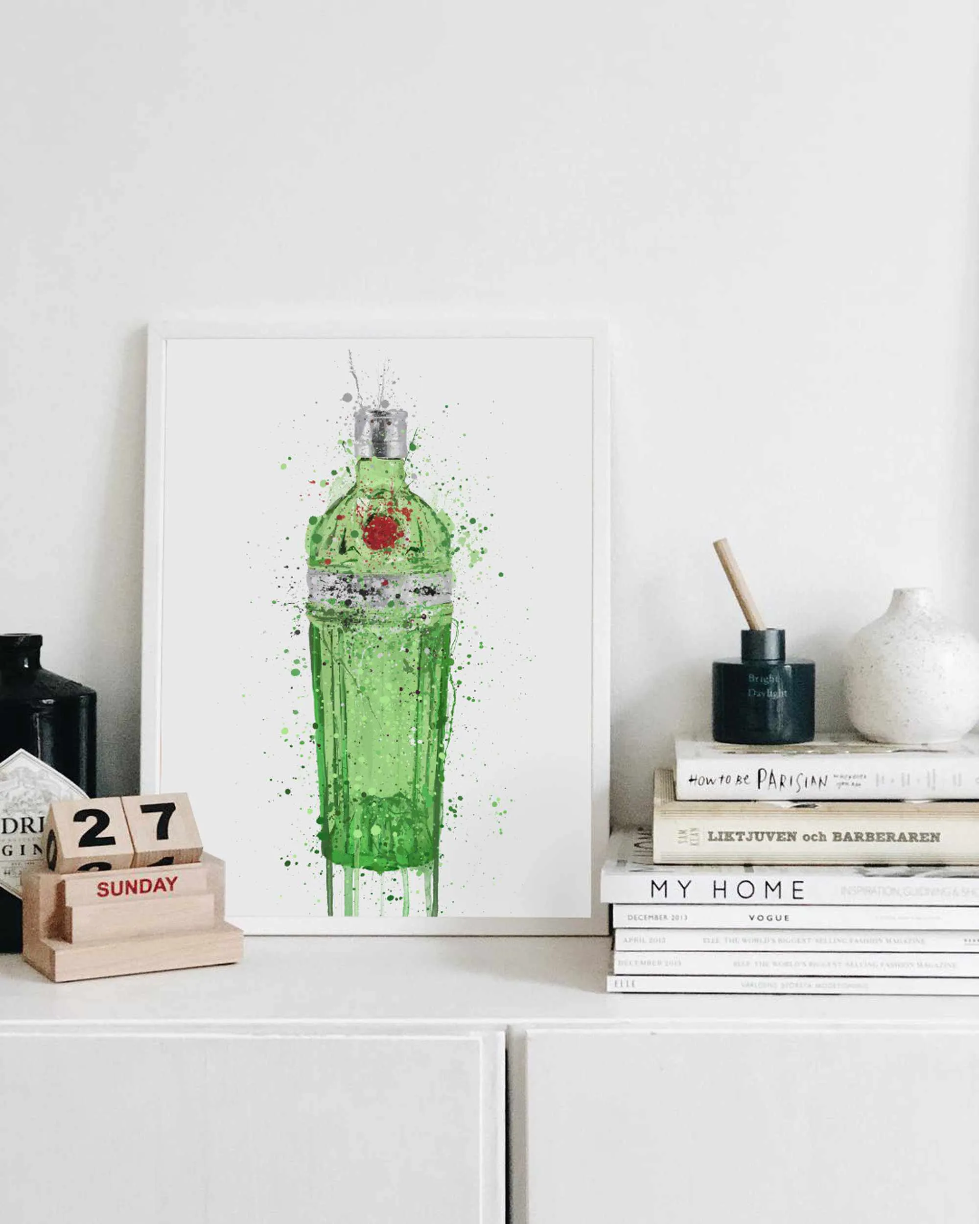 Gin Bottle Wall Art Print 'Emerald 2.0'