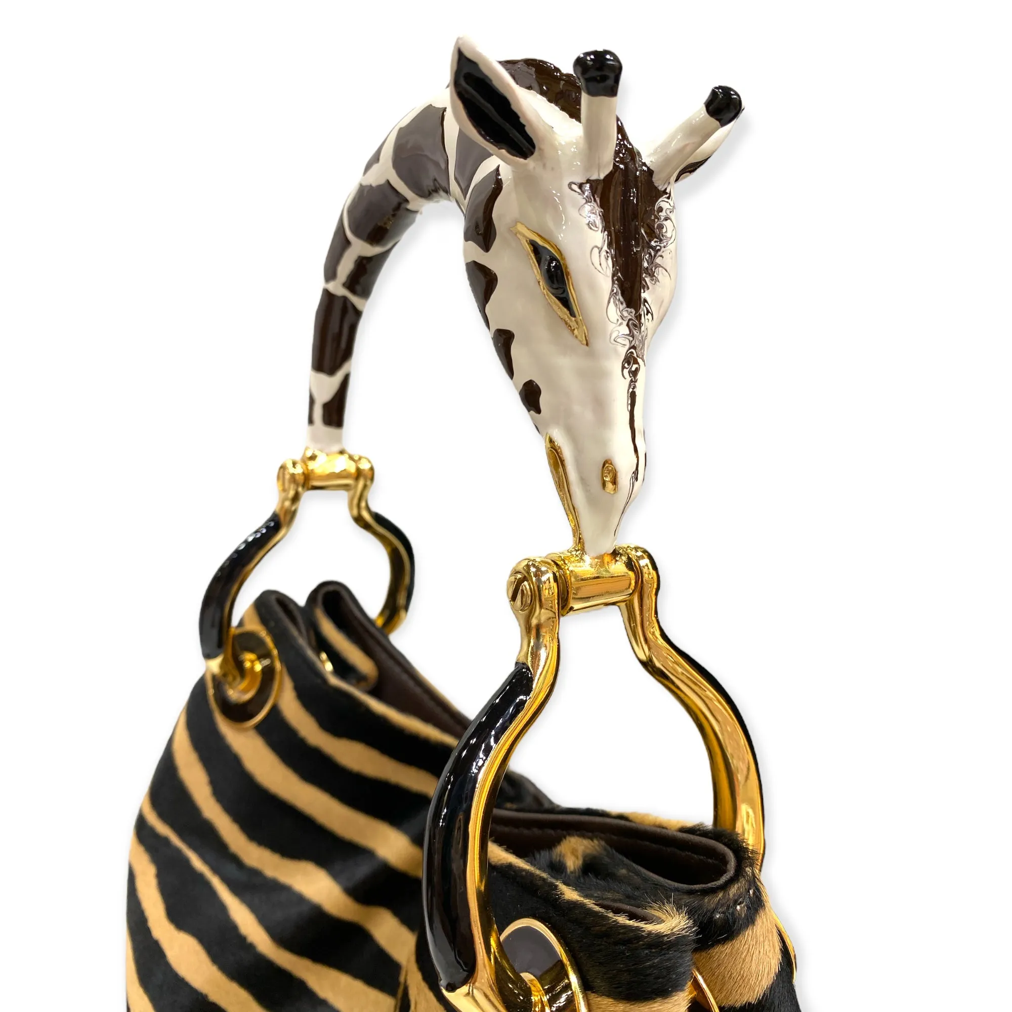 GIRAFFE  SMALL HANDBAG  IN PONY-EFFECT LEATHER