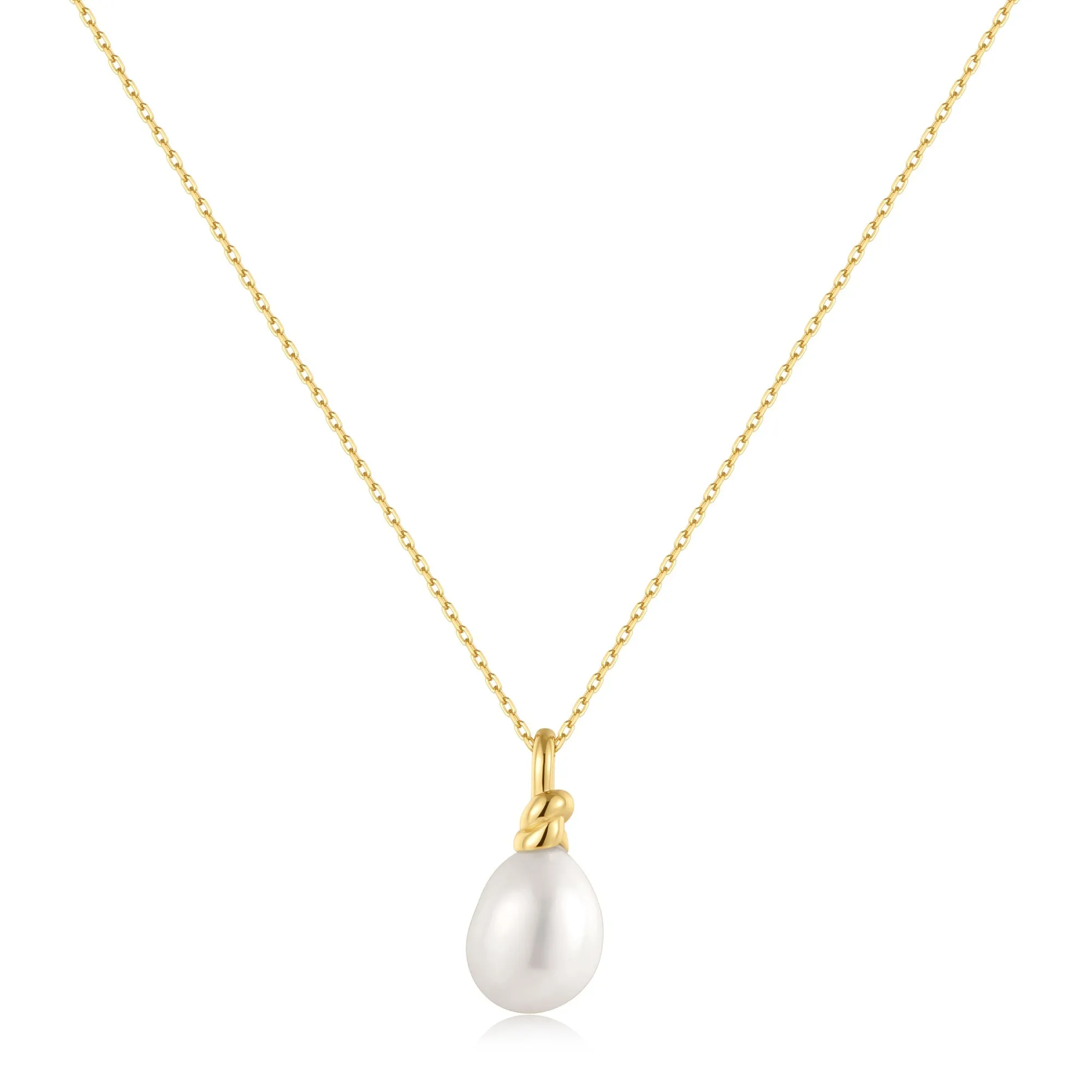 Gold Freshwater Pearl Pendant Necklace