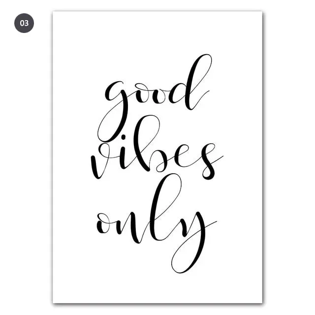 Good Vibes Only Simple Minimalist Quotes Wall Art Black White Fine Art Canvas Prints Inspirational Quotations Posters For Living Room Home Office Decor