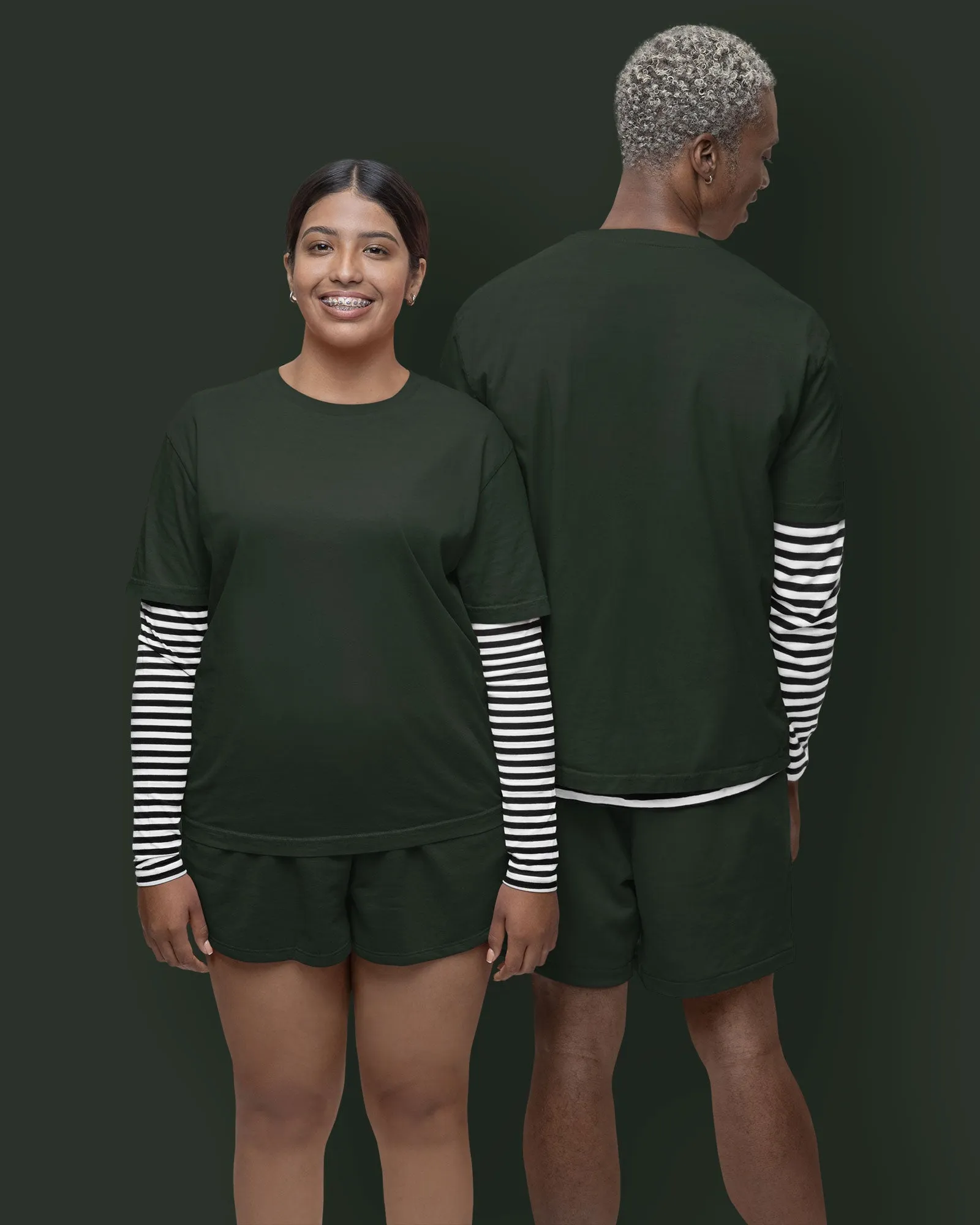 Half Sleeves Crew Neck: Emerald Green