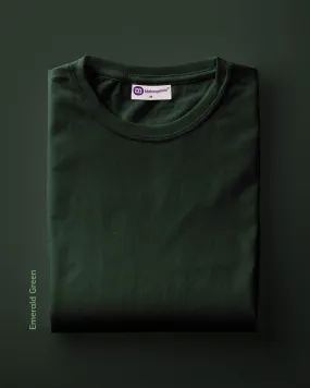 Half Sleeves Crew Neck: Emerald Green