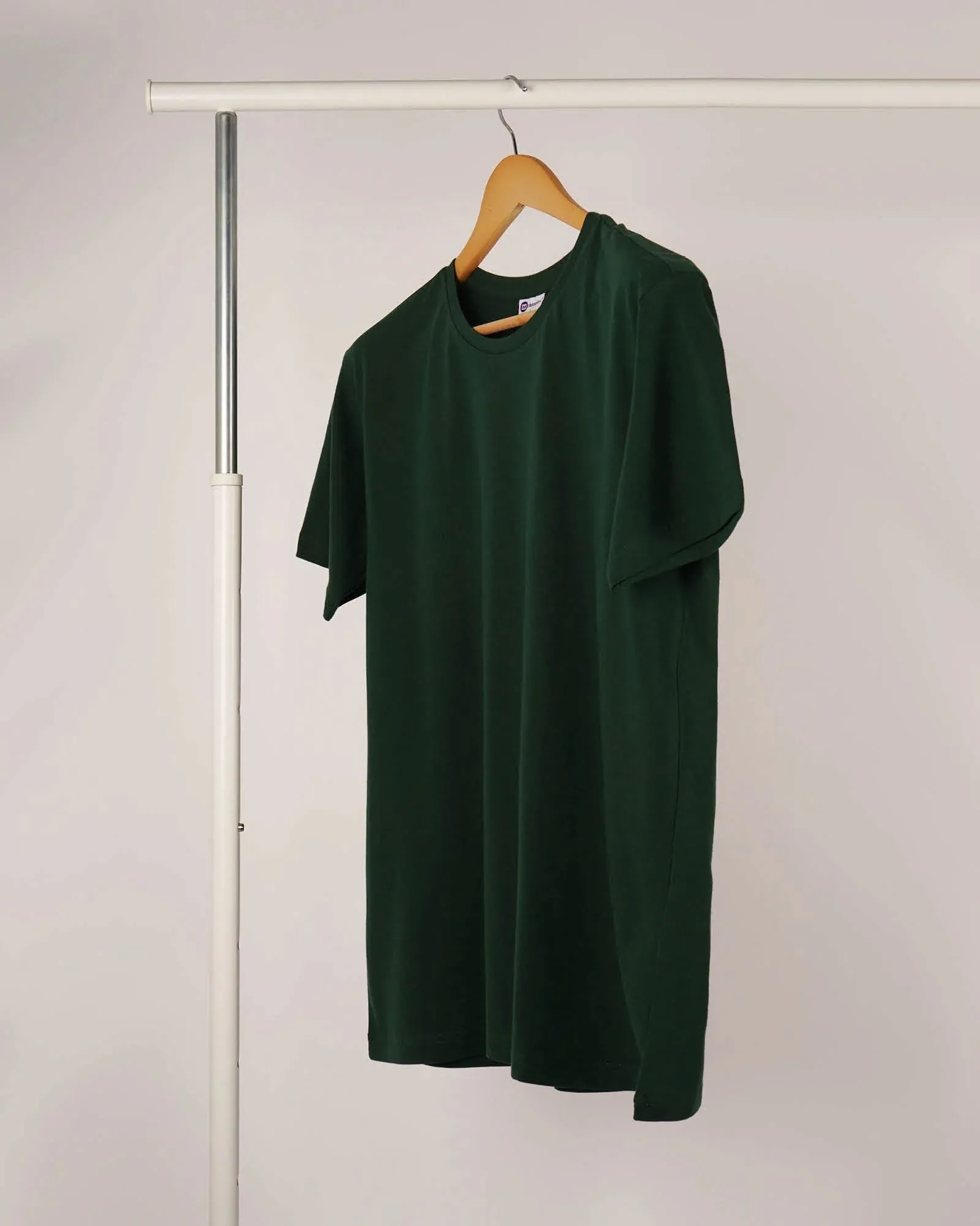 Half Sleeves Crew Neck: Emerald Green