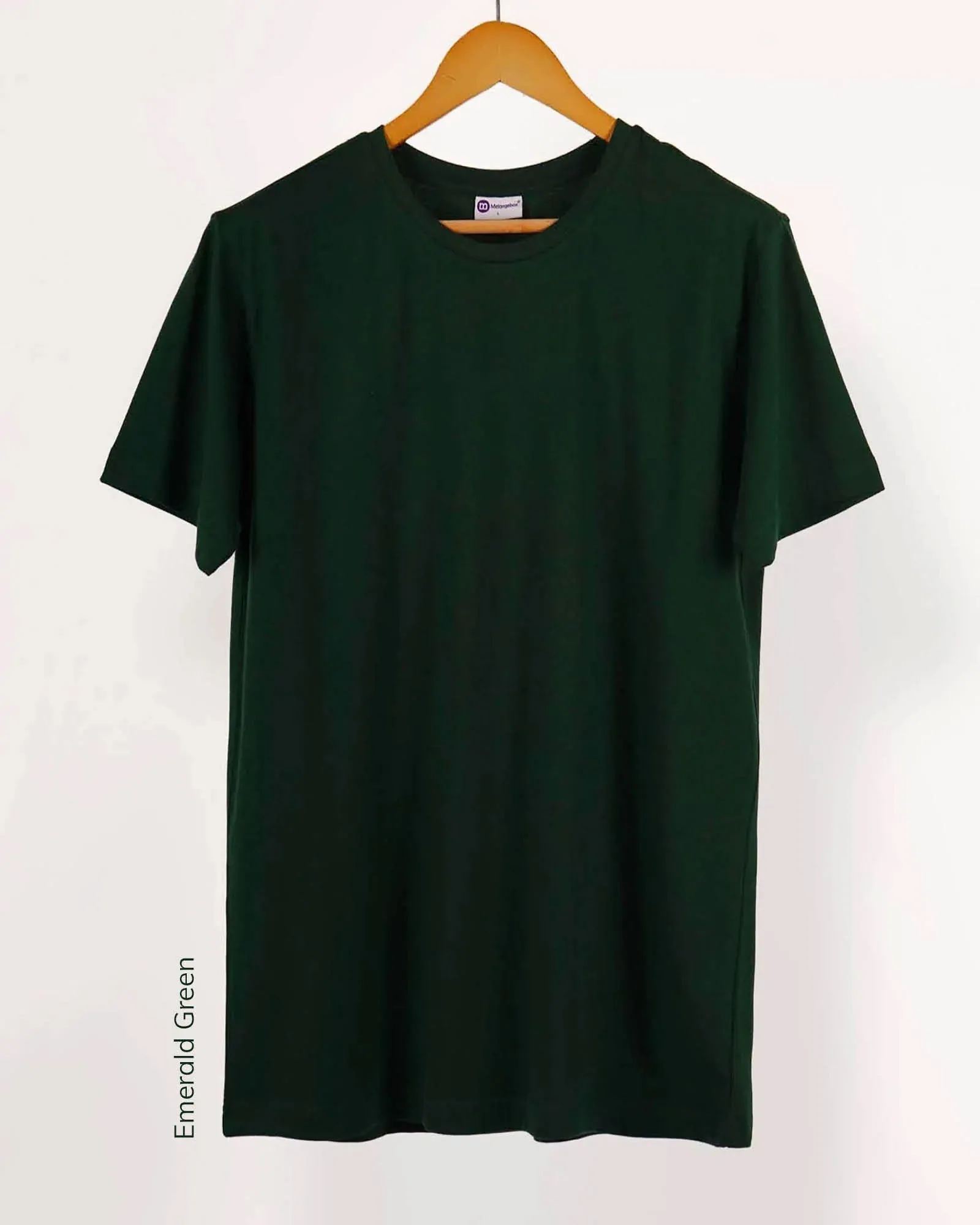 Half Sleeves Crew Neck: Emerald Green