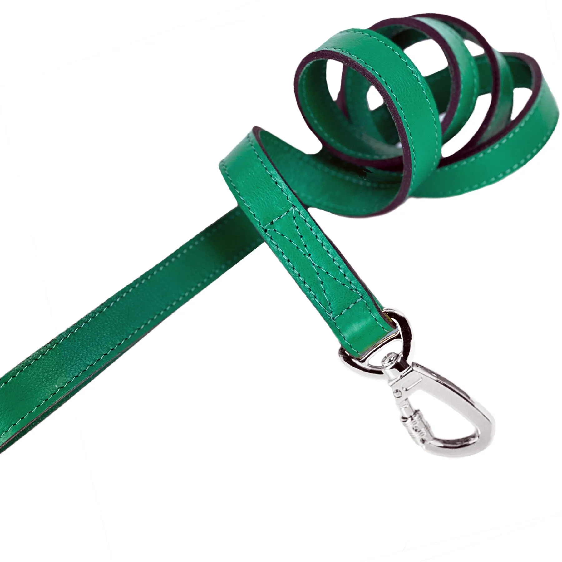 Hamilton Dog Leash in Emerald & Nickel