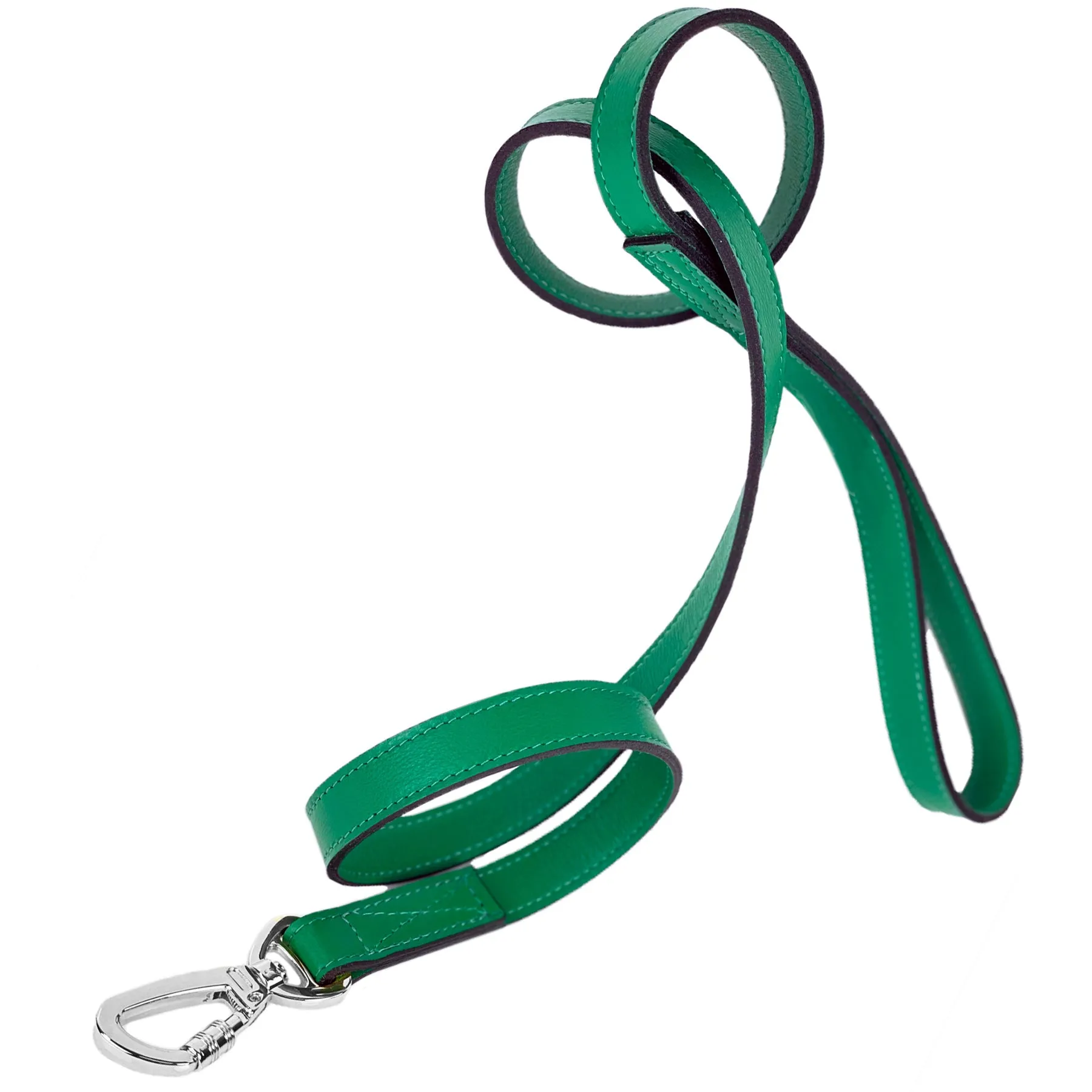 Hamilton Dog Leash in Emerald & Nickel