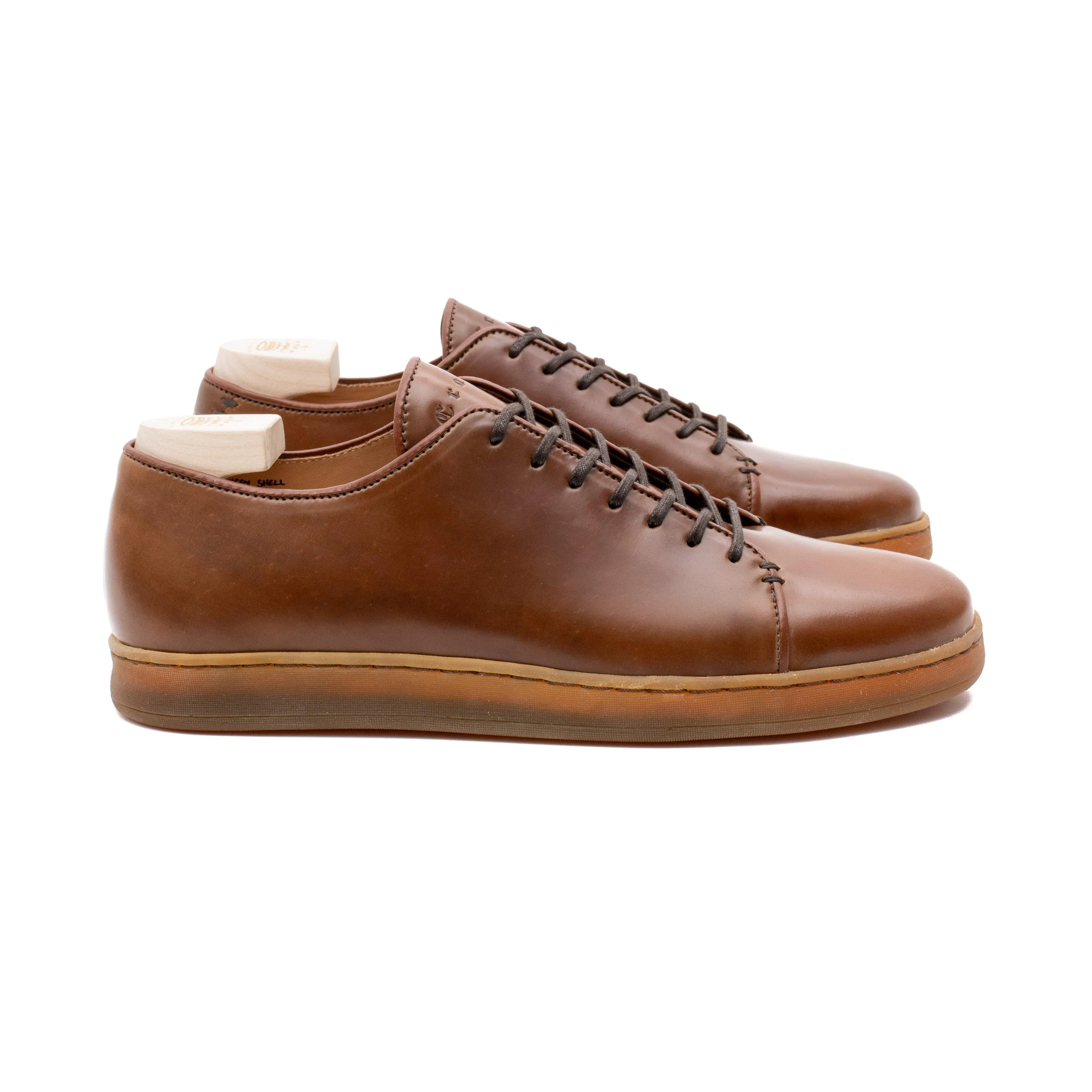 Harlestone Derby - Horween Bourbon Shell Cordovan - Deluxe Care Pack