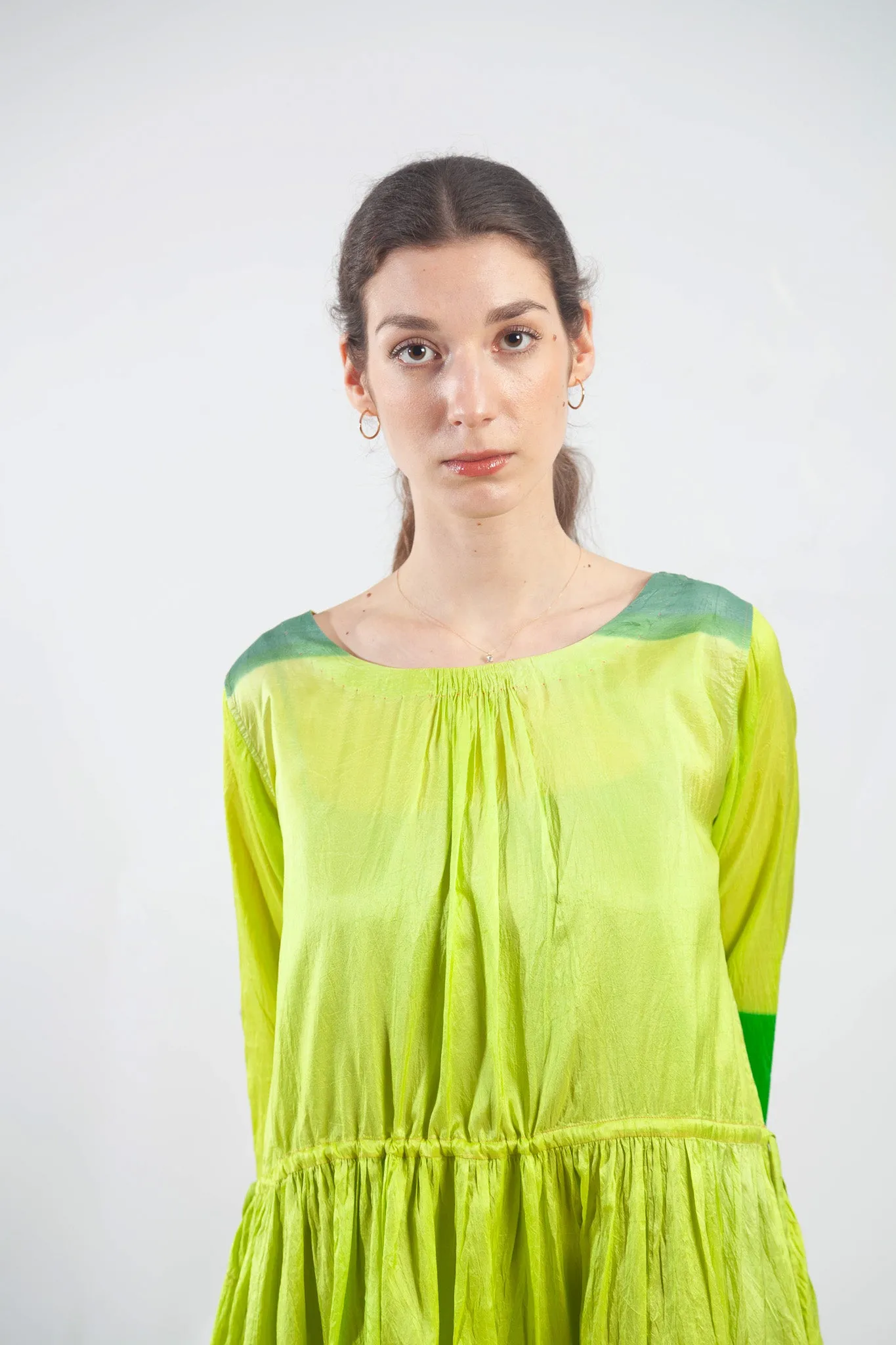 Injiri Jodhpur-35 Lime Veda Silk Dress