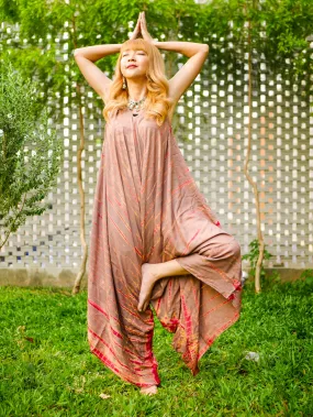 J0250- Hand Dyed Wide Leg Boho Hippie Jumpsuits Rompers Pants with Pockets