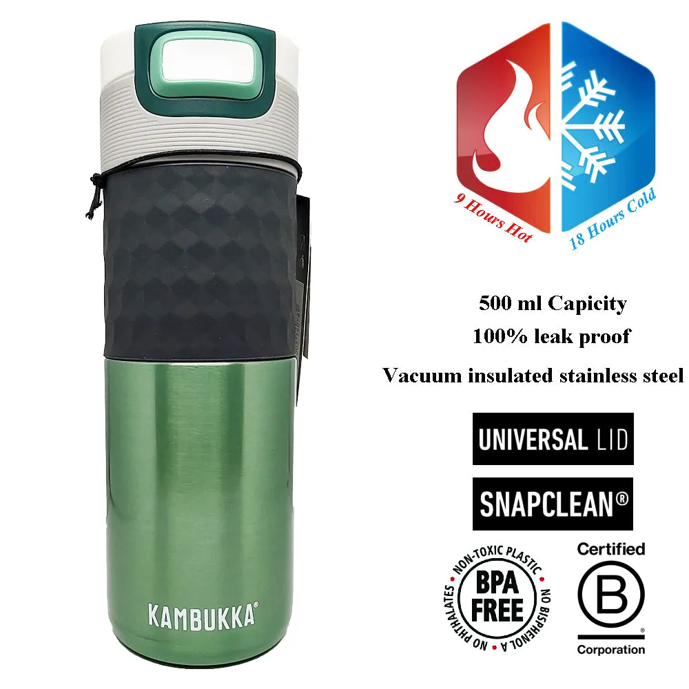 Kambukka Etna Grip 3 in 1 Snapclean Premium Stainless Steel Travel Mug 500ml Seagreen