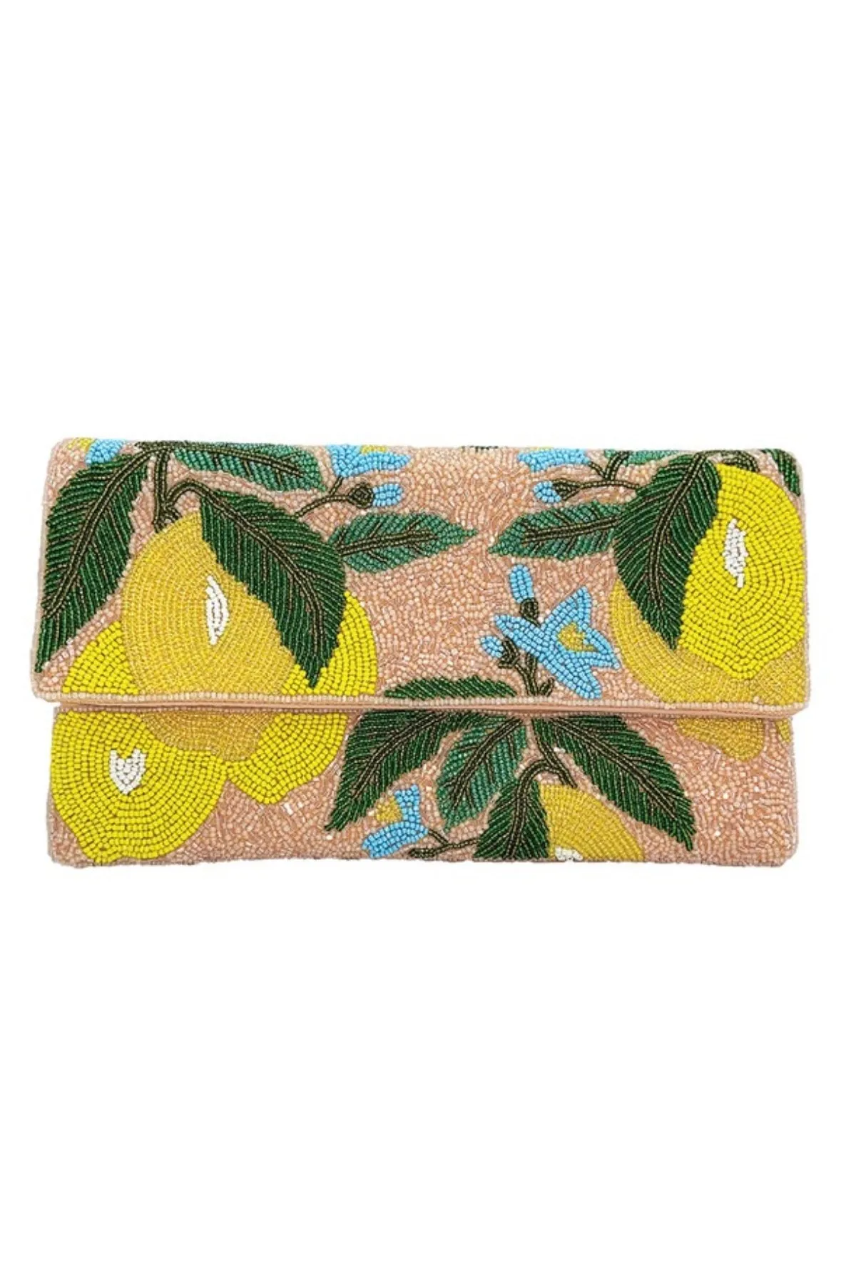 LEMON BEADED CLUTCH