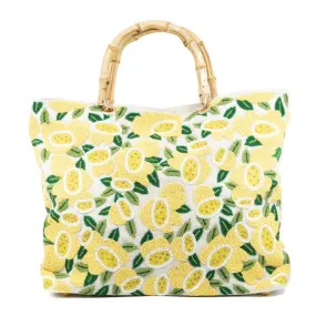 Lemon Beaded Tote