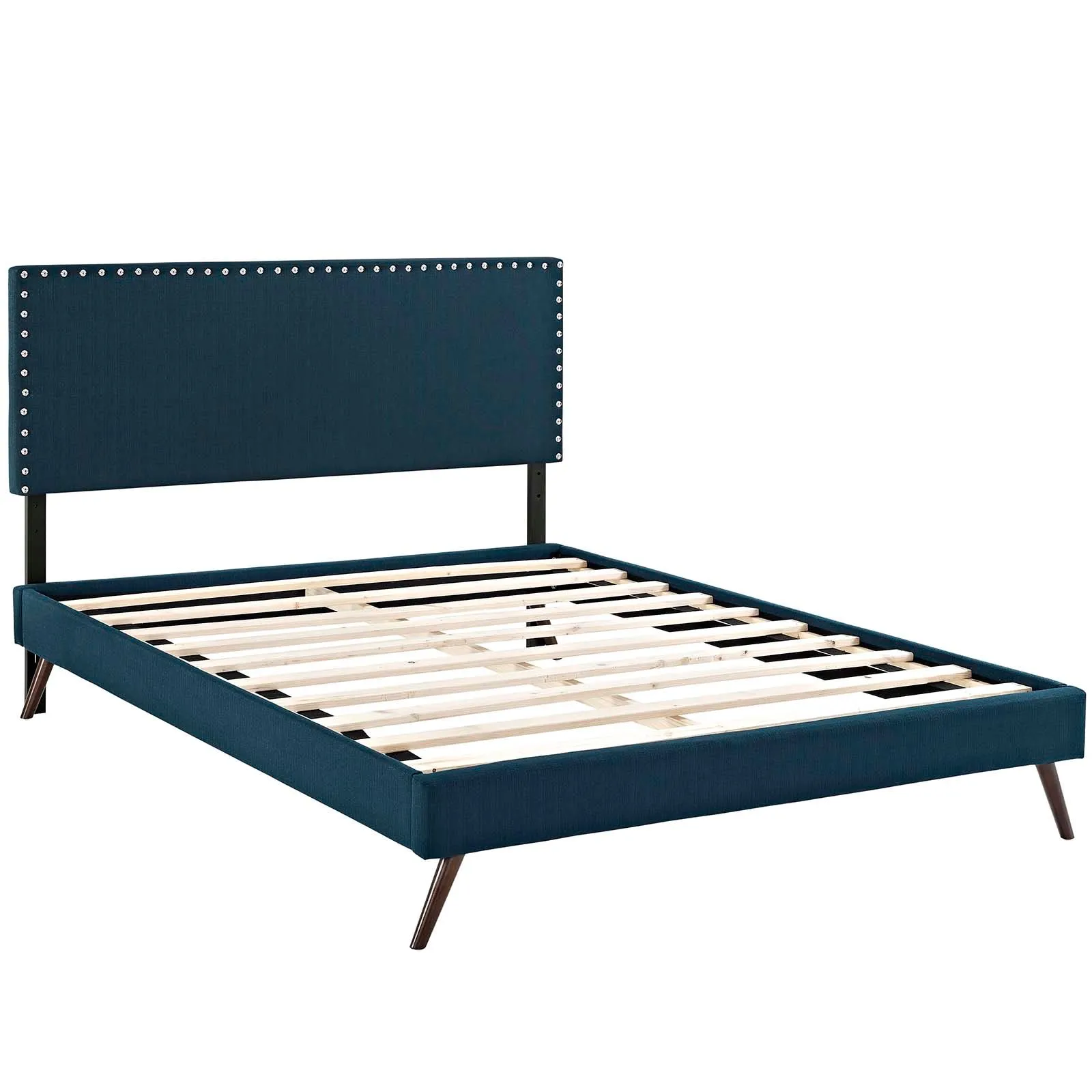 Macie Fabric Platform Bed with Round Splayed Legs