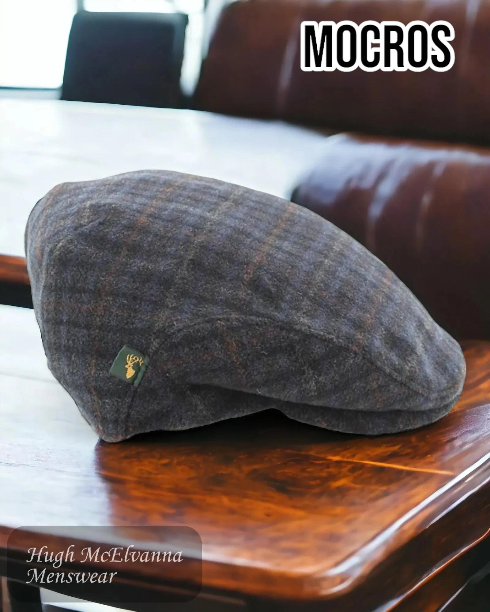 Mucros Trinity Navy Irish Check Cap - 230