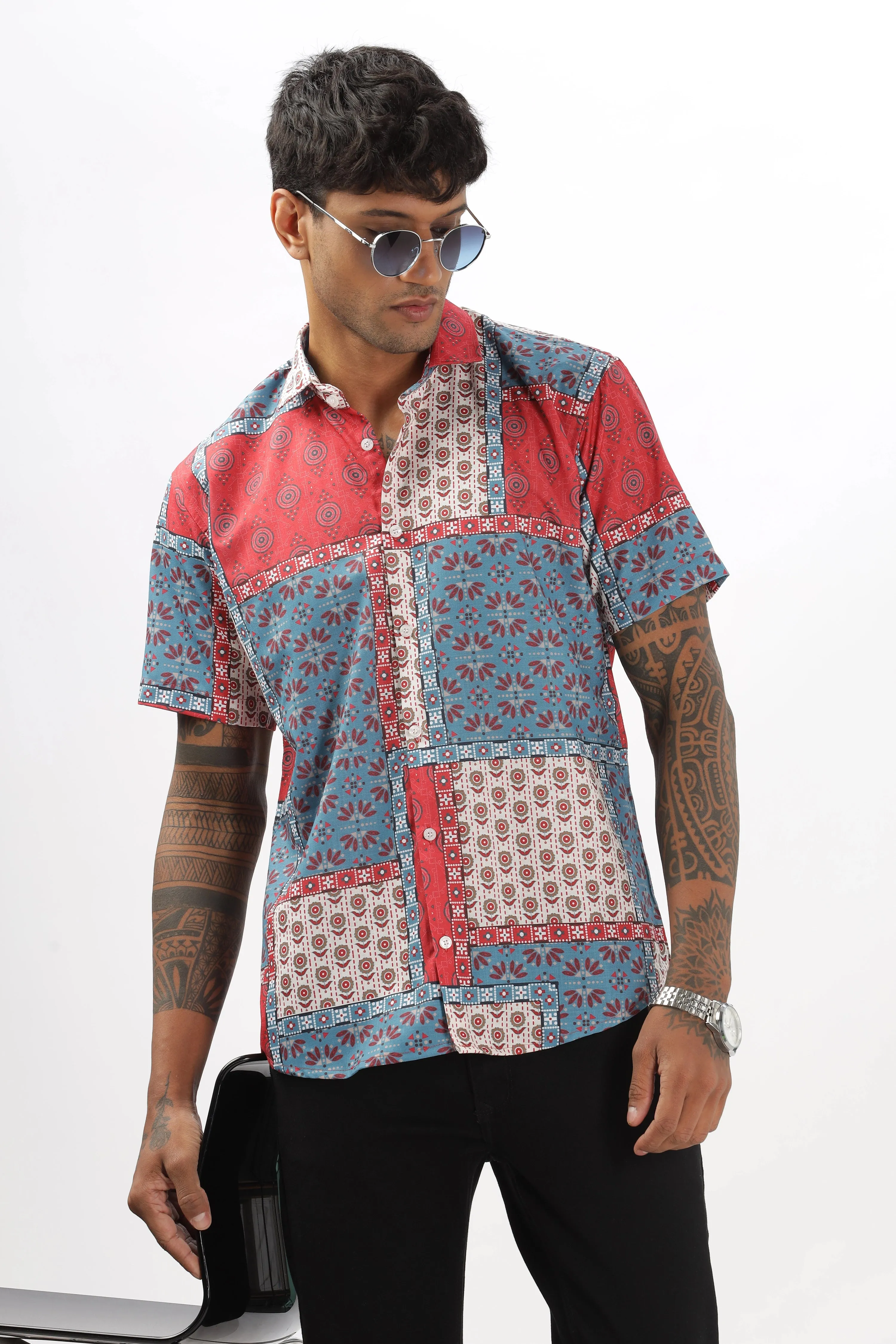 Multicolour bandana printed shirt