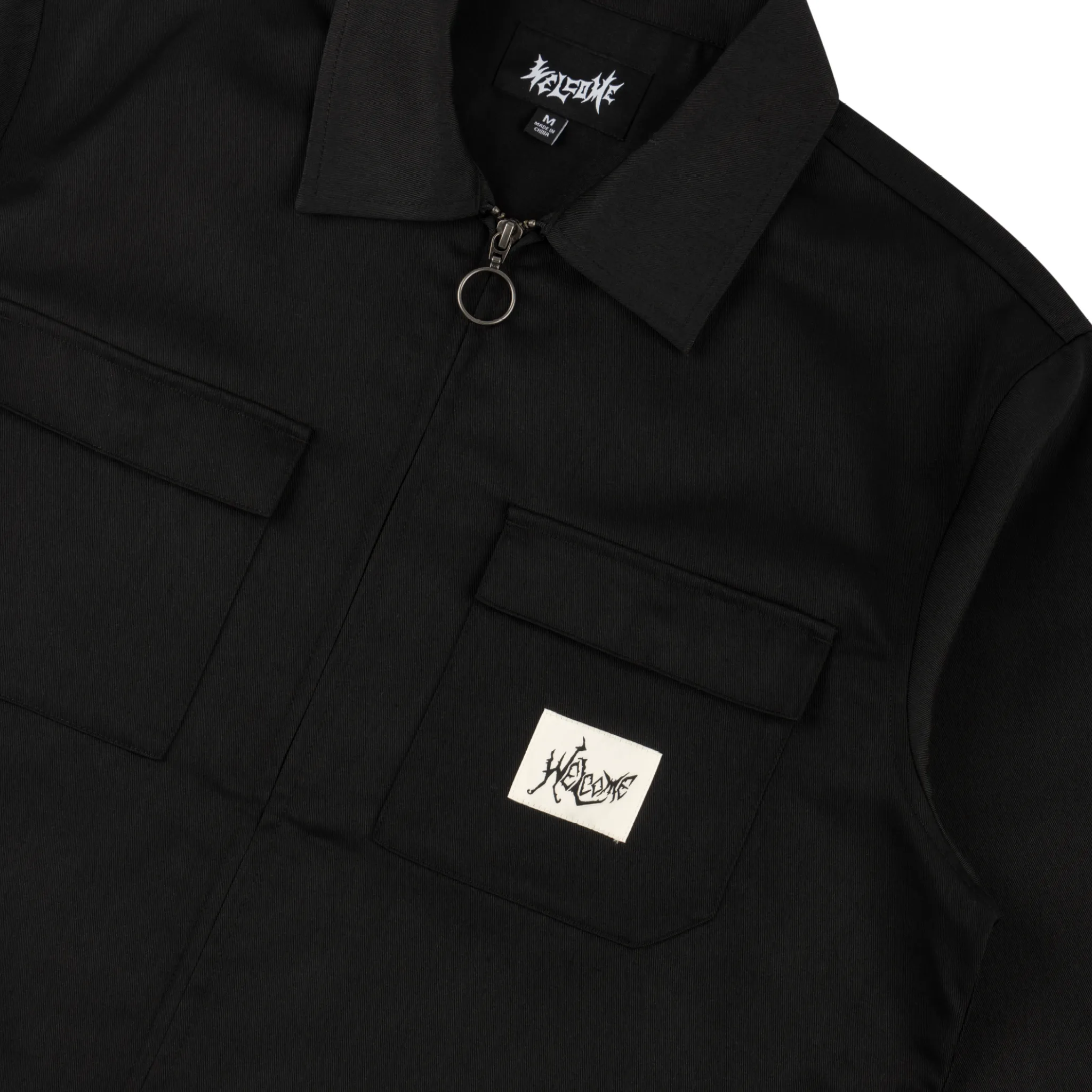 Nephilim Zip-Up Twill LS Work Shirt - Black