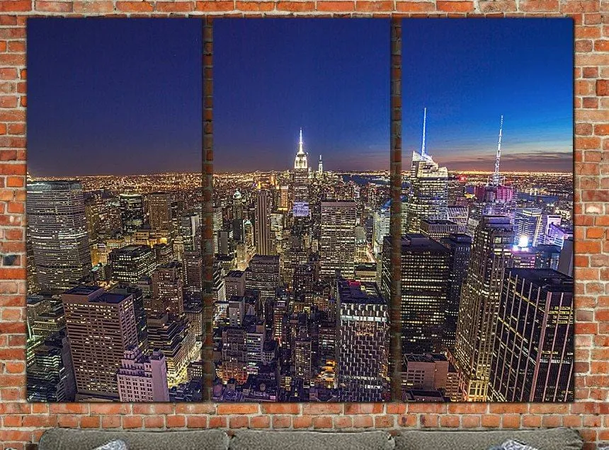 New York Skyline at Dusk - Canvas Wall Art