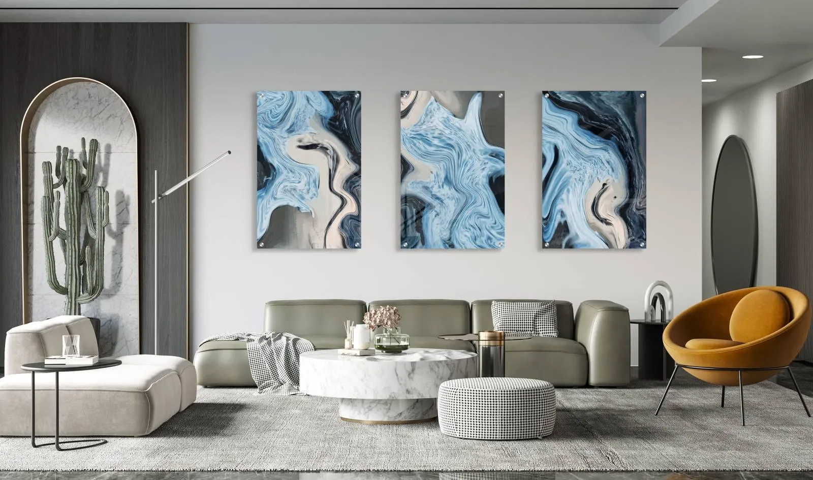 Ocean Colors Set of 3 Prints Modern Wall Art Modern Artwork