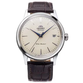 Elegant Orient Bambino Classic Automatic Mens Watch RA-AC0M04Y with Yellow Dial and Leather Strap