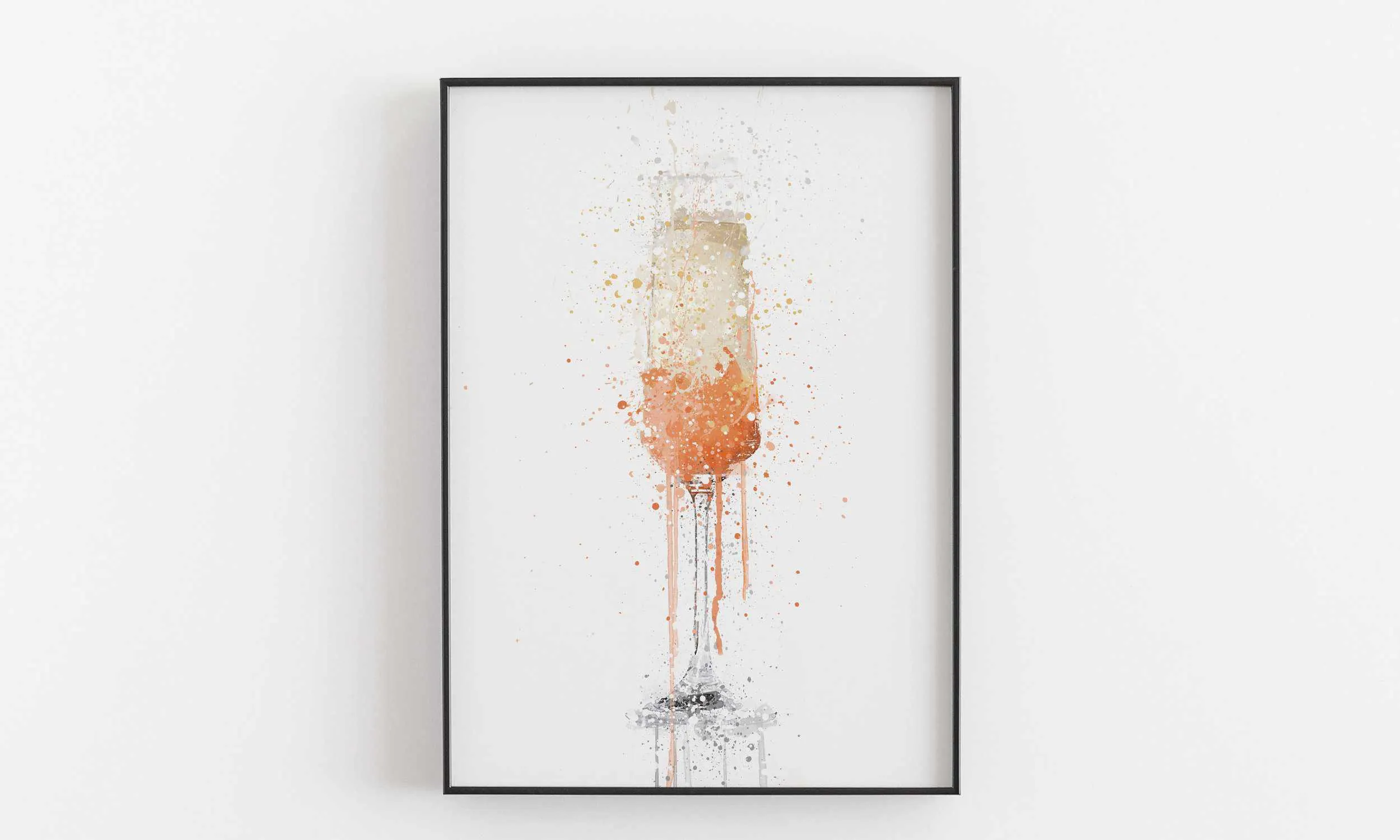 Peach Bellini Cocktail Wall Art Print