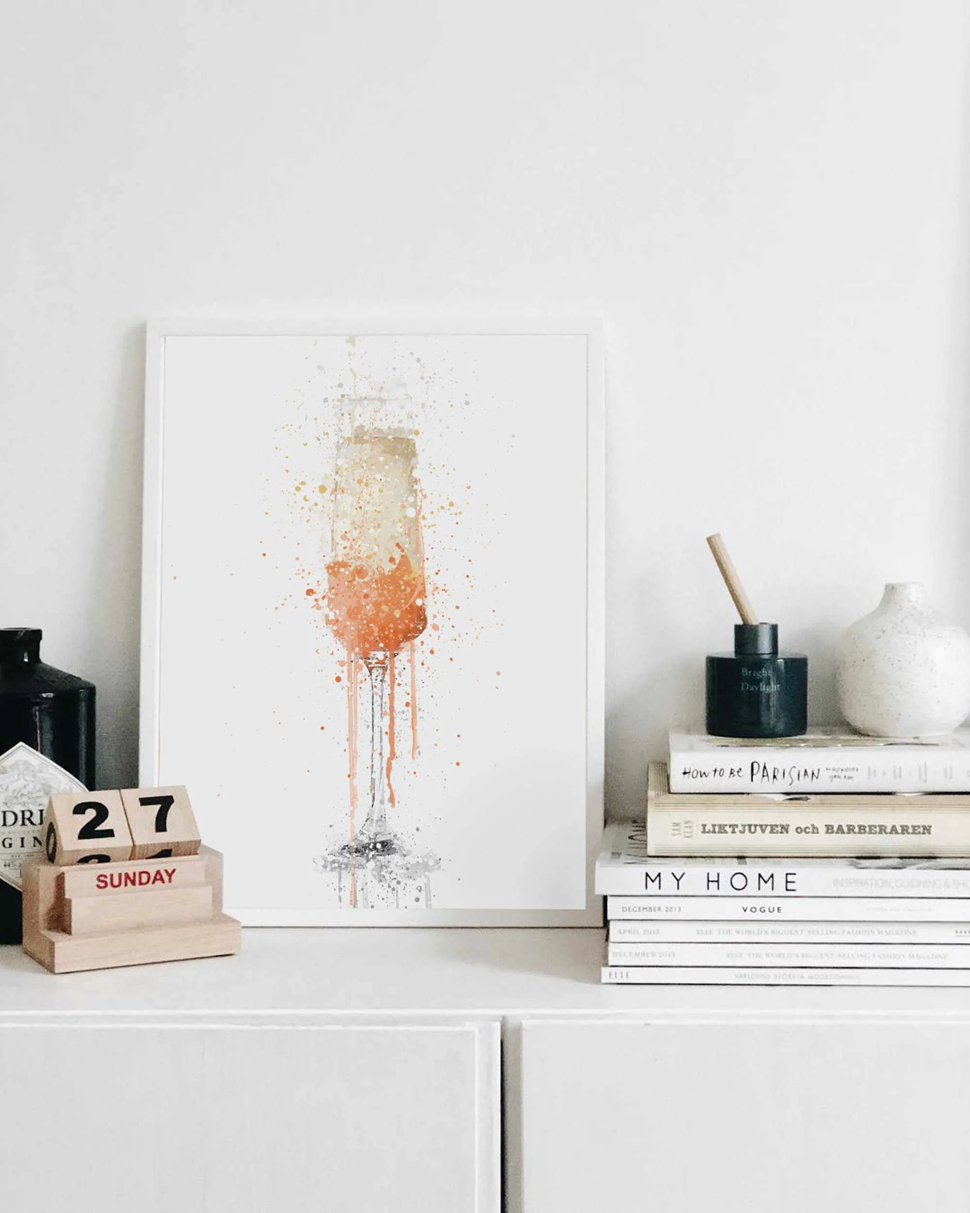 Peach Bellini Cocktail Wall Art Print