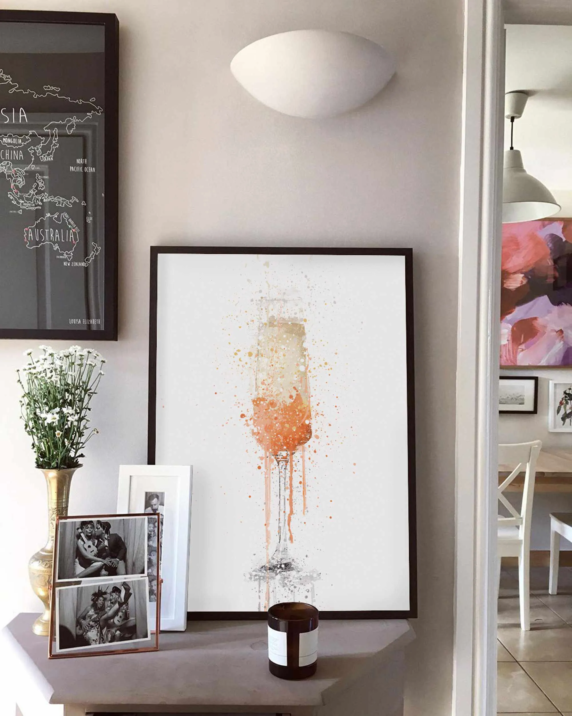 Peach Bellini Cocktail Wall Art Print