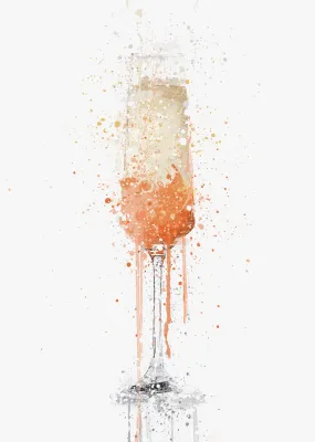 Peach Bellini Cocktail Wall Art Print