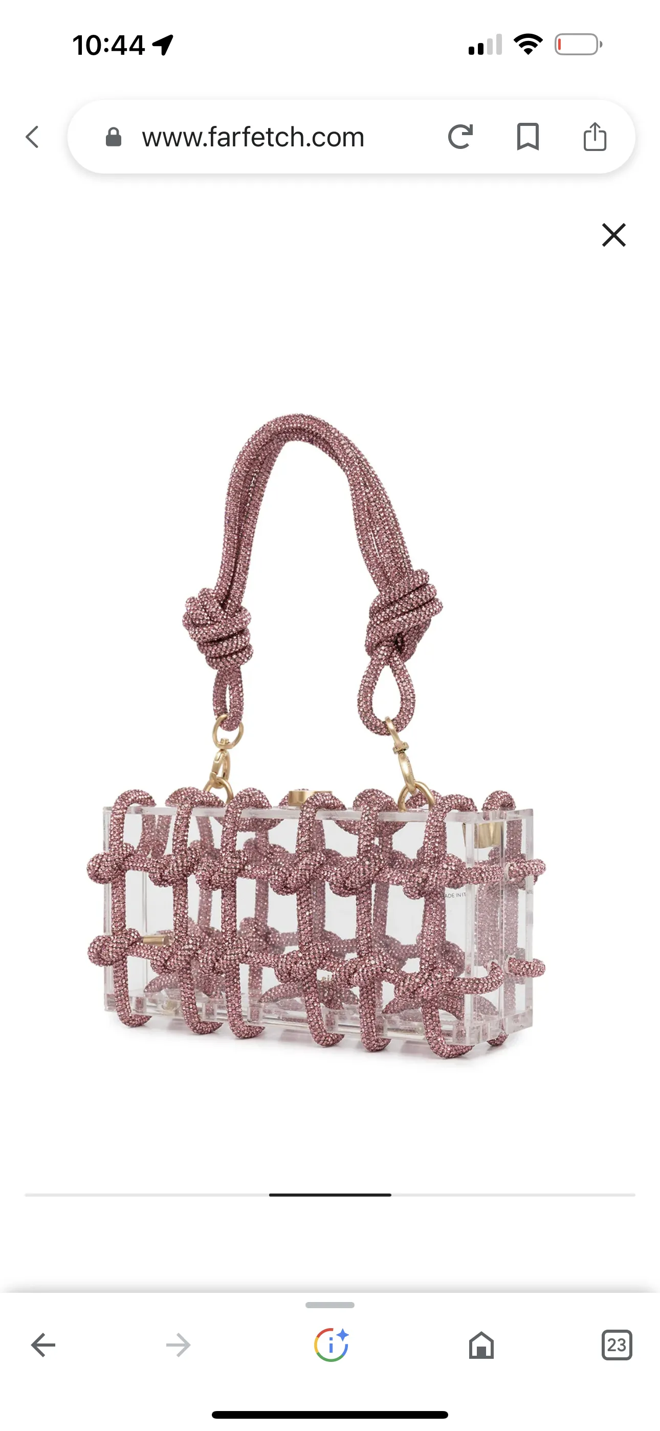 PINK CRYSTAL ROPE BAG