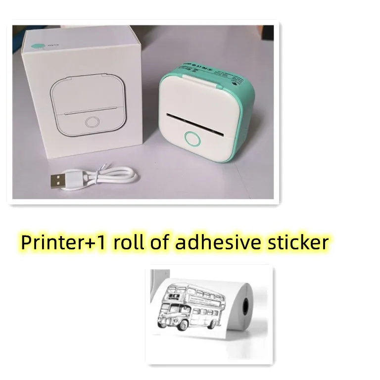 Portable Mini Thermal Label Printer, Home Photo Printer Student Wrong Question Printer Bluetooth Mini Label Printer Price Tag