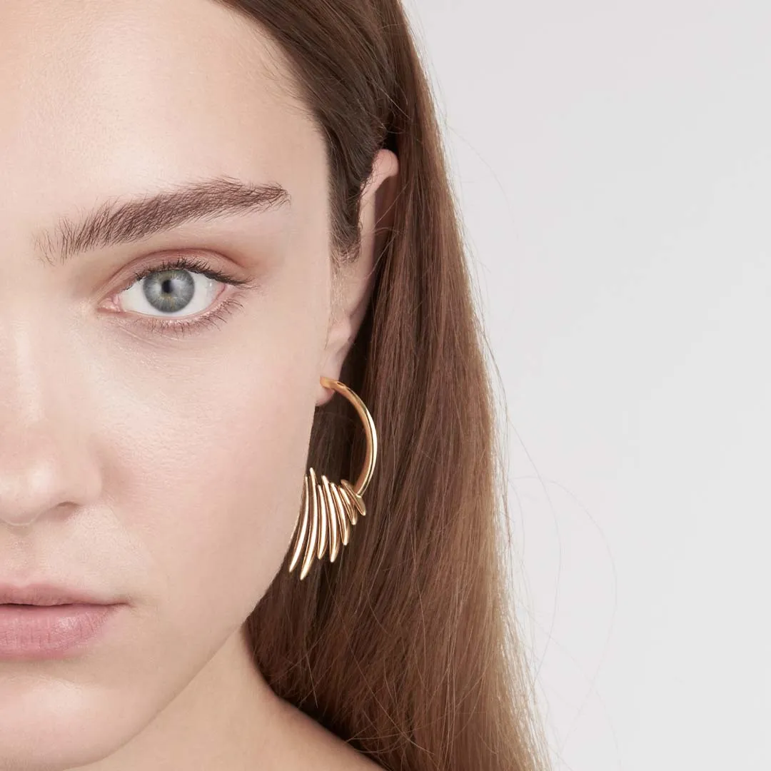 Quill Hoop Earrings - Yellow Gold Vermeil