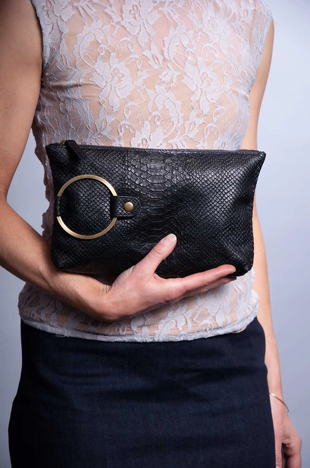 Ring Clutch - Black Snake