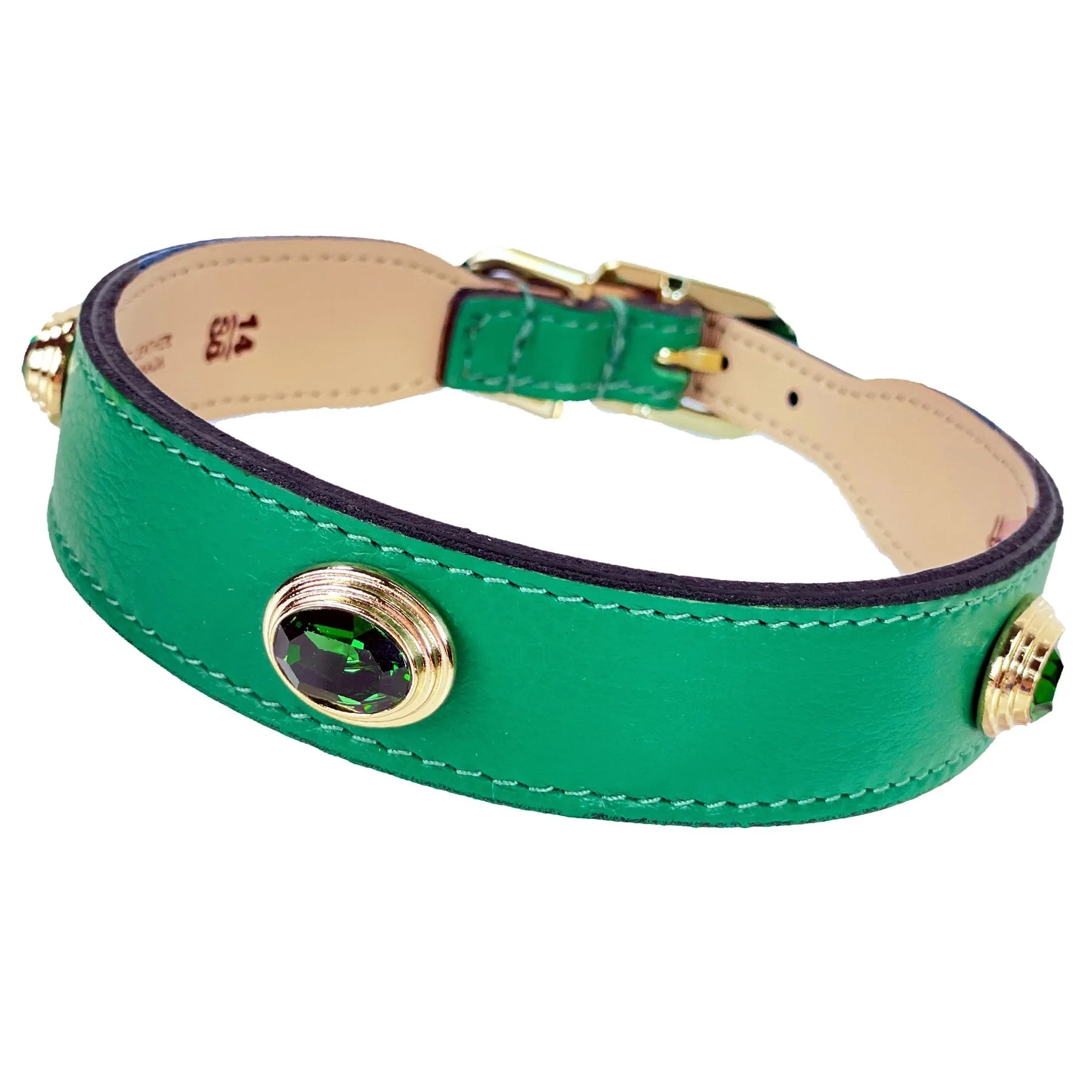 Royal Dog Collar in Emerald & Gold