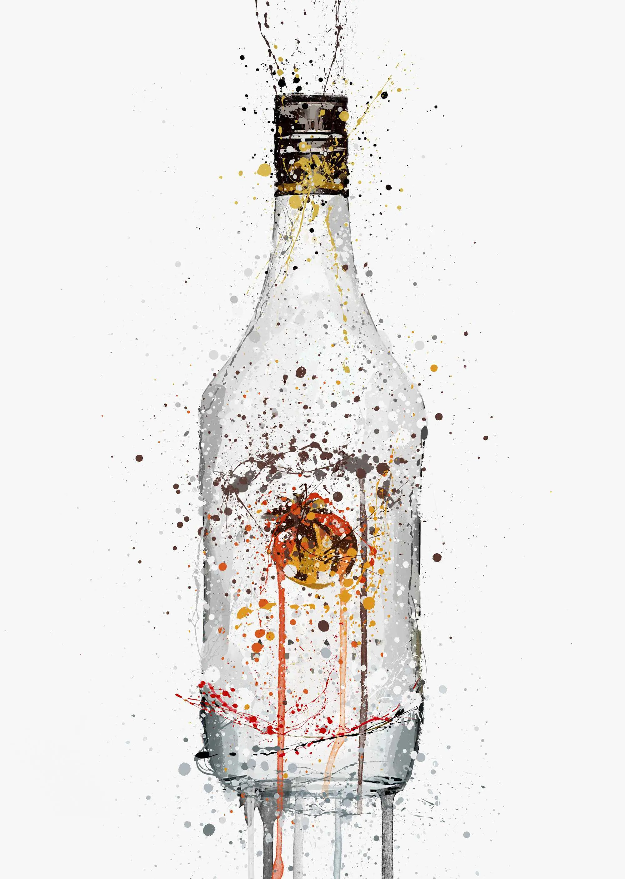 Rum Bottle Wall Art Print 'Coconut'