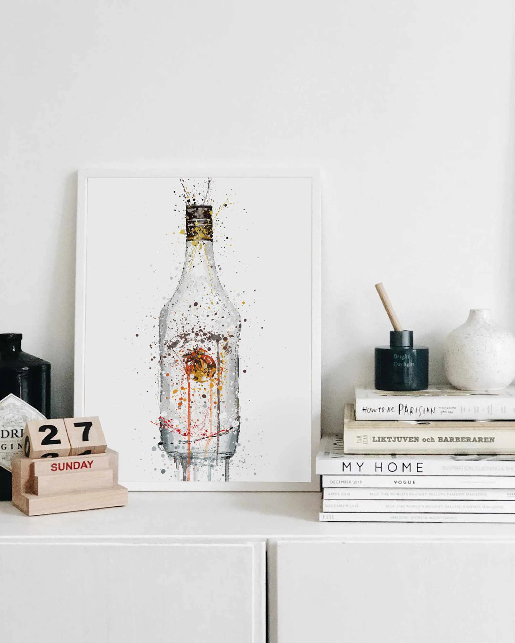 Rum Bottle Wall Art Print 'Coconut'