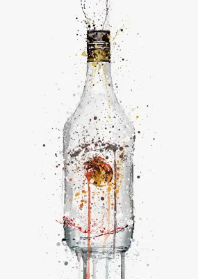 Rum Bottle Wall Art Print 'Coconut'