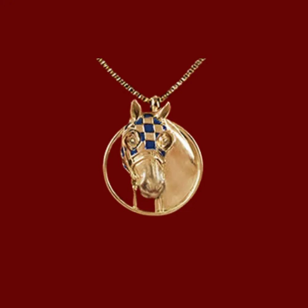 Secretariat Vermeil Enameled Pendant