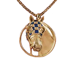 Secretariat Vermeil Enameled Pendant