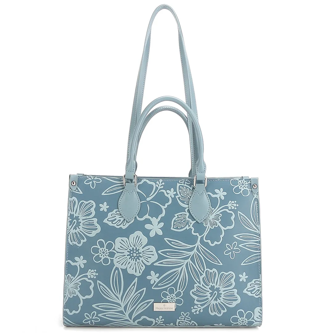 Tote Kauwela Cherry Blossom Embossed Blue