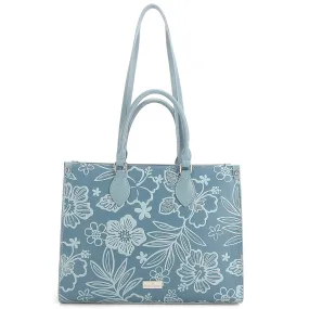 Tote Kauwela Cherry Blossom Embossed Blue