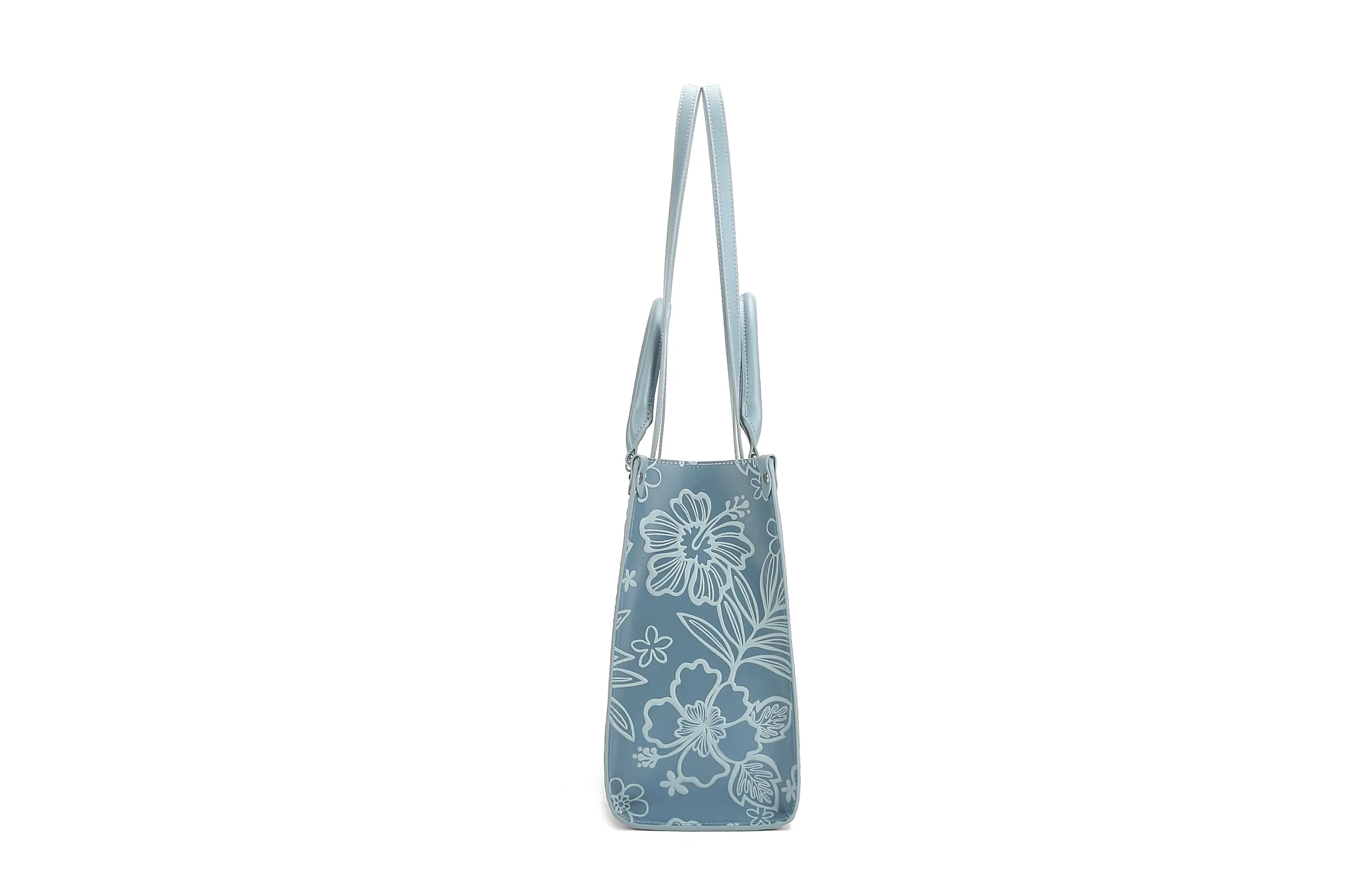 Tote Kauwela Cherry Blossom Embossed Blue