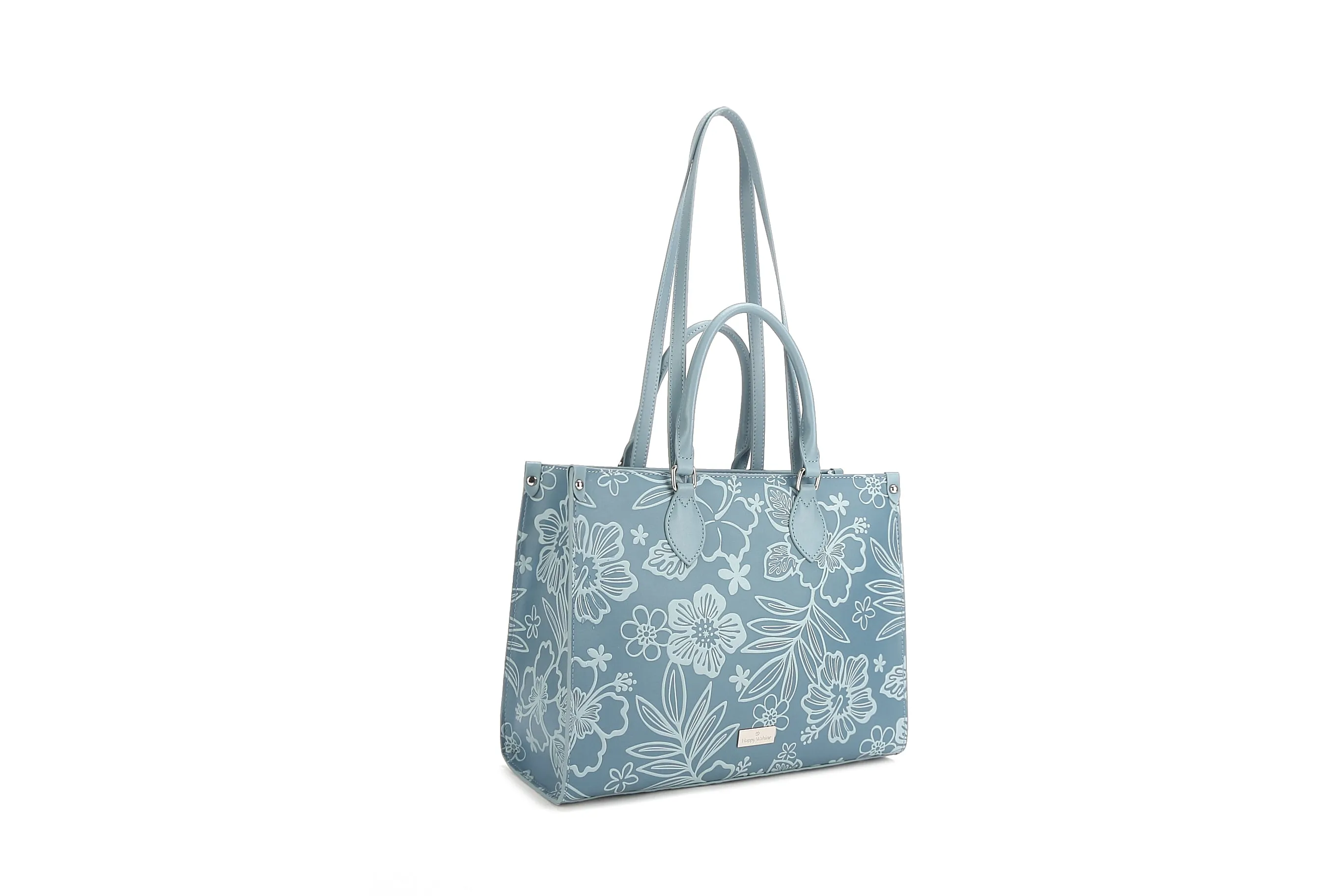 Tote Kauwela Cherry Blossom Embossed Blue