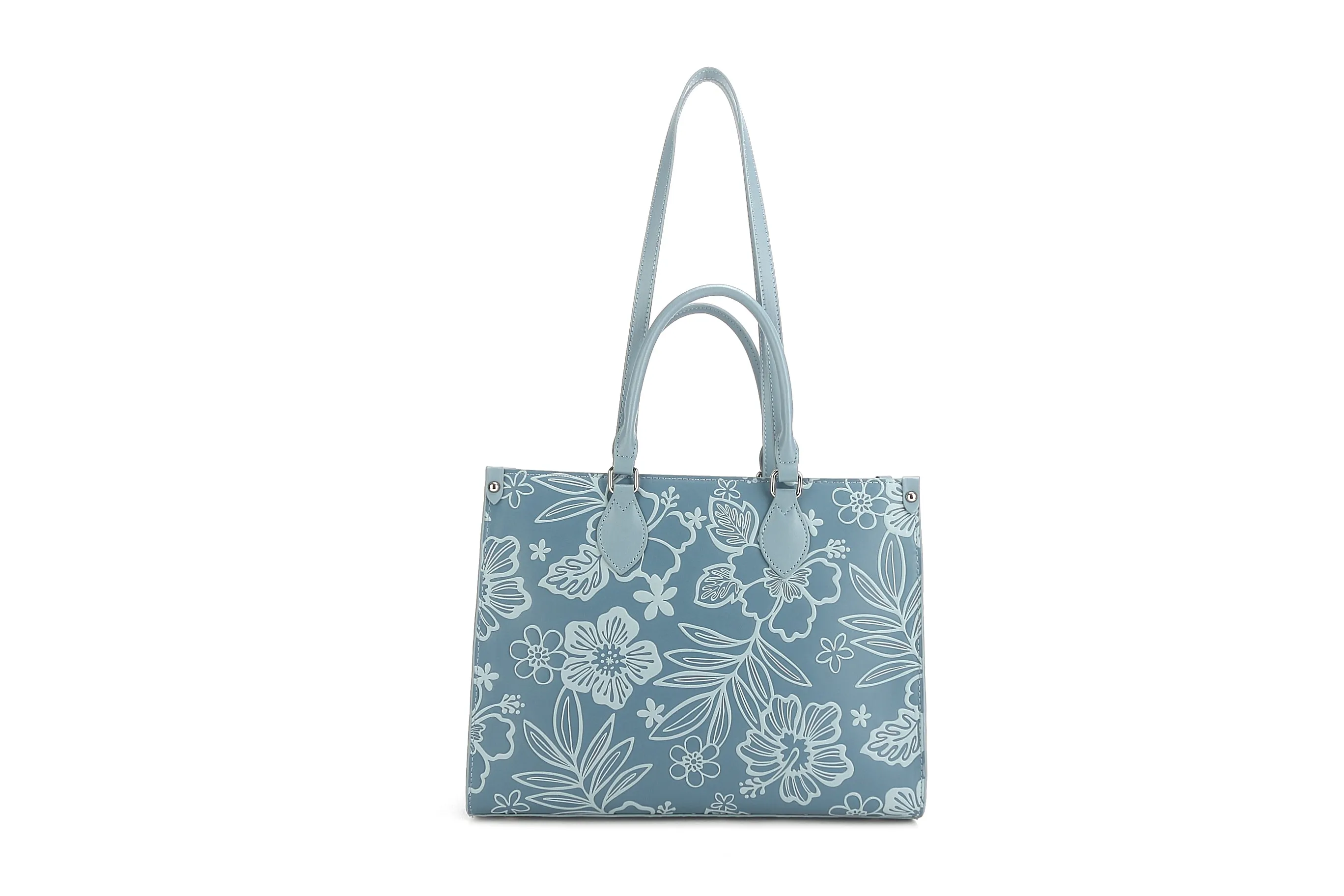 Tote Kauwela Cherry Blossom Embossed Blue