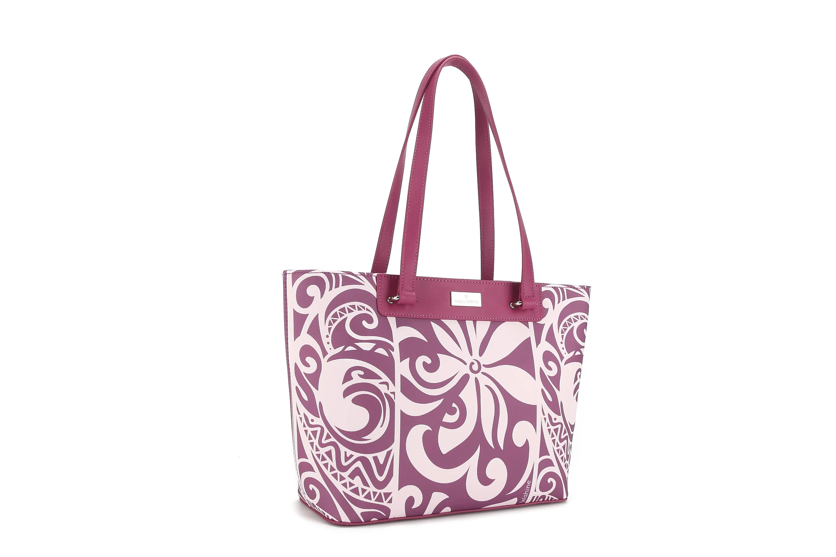 Tote Large Ke'olu Tapa Tiare Mauve