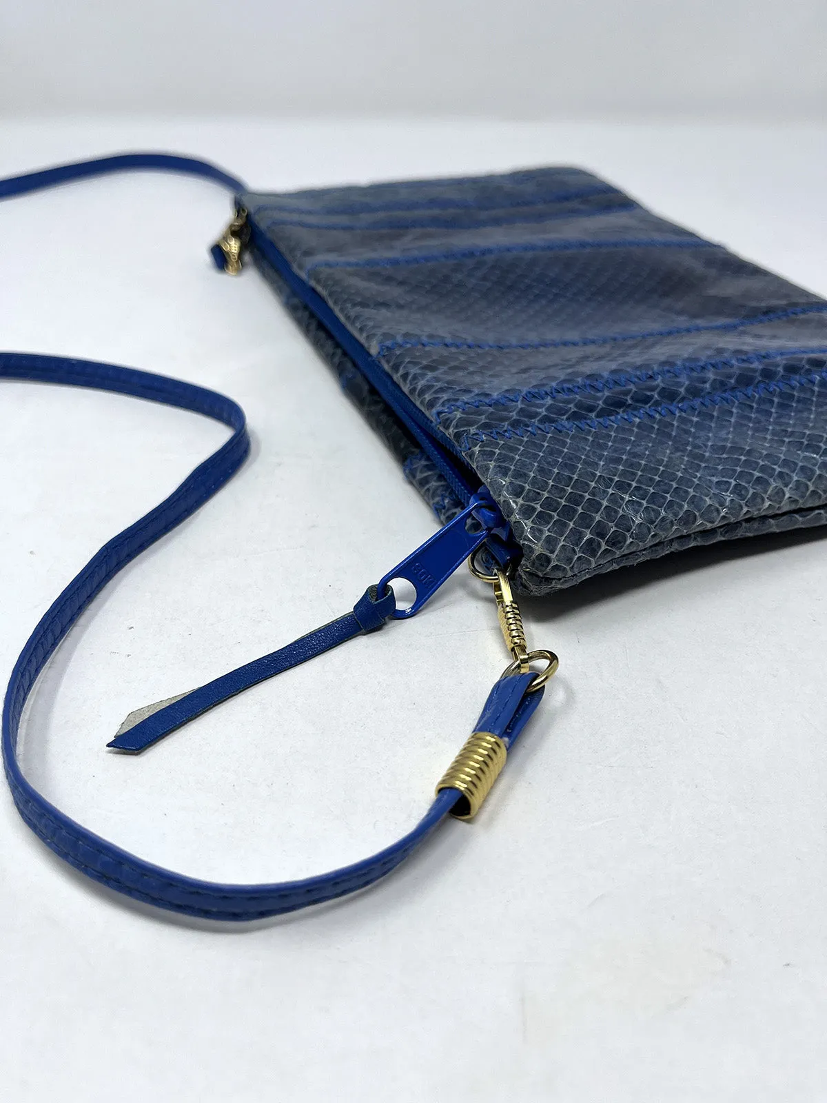 Vintage Empress Blue Snakeskin Purse