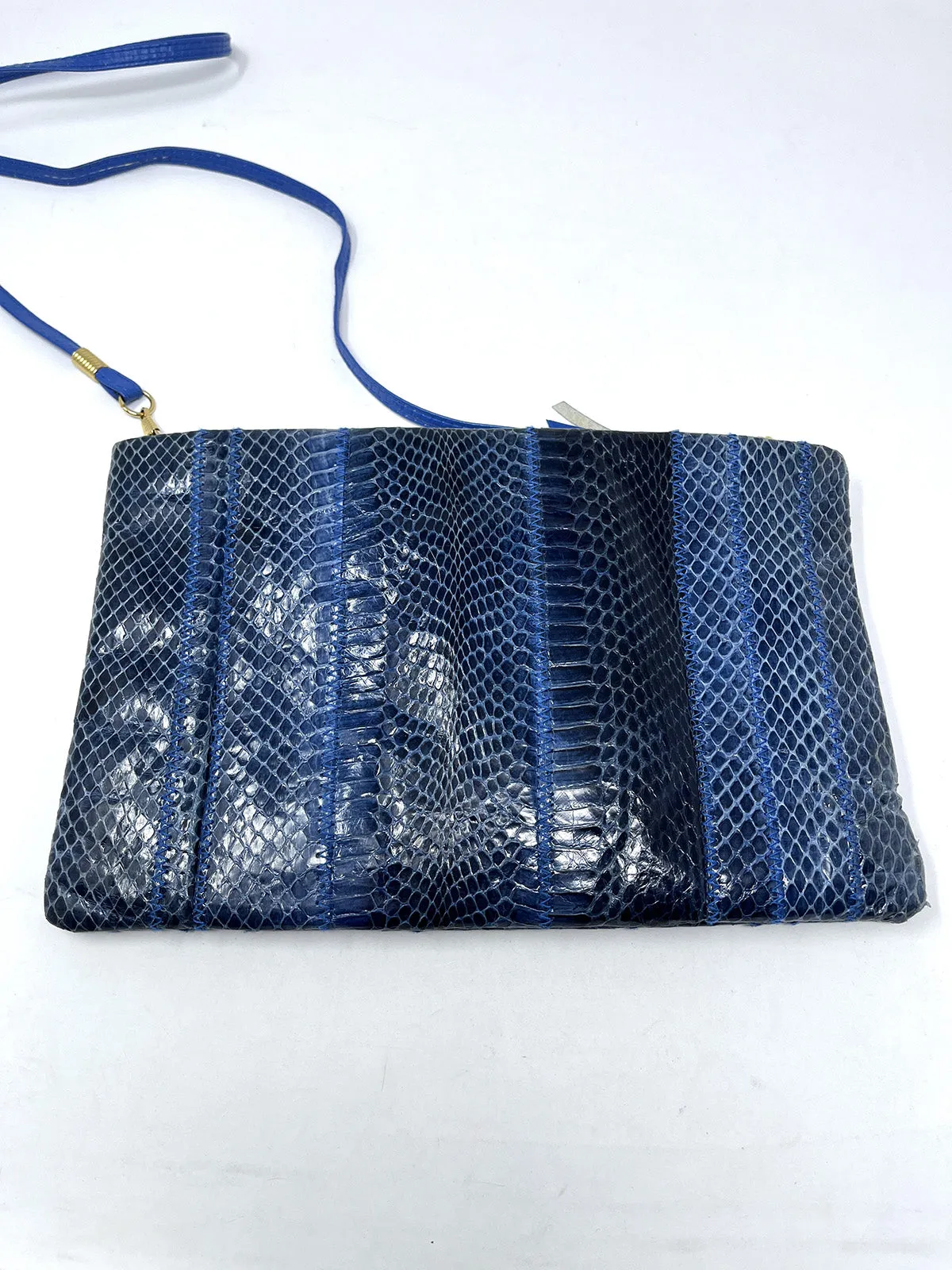 Vintage Empress Blue Snakeskin Purse